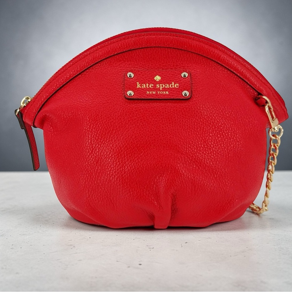 Kate Spade New York small leather crossbody or clutch. Red